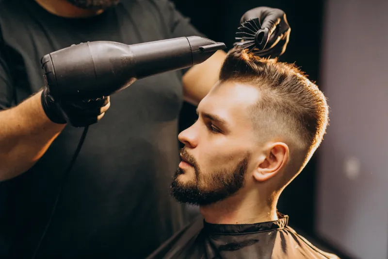 Blow-drying a fresh cut